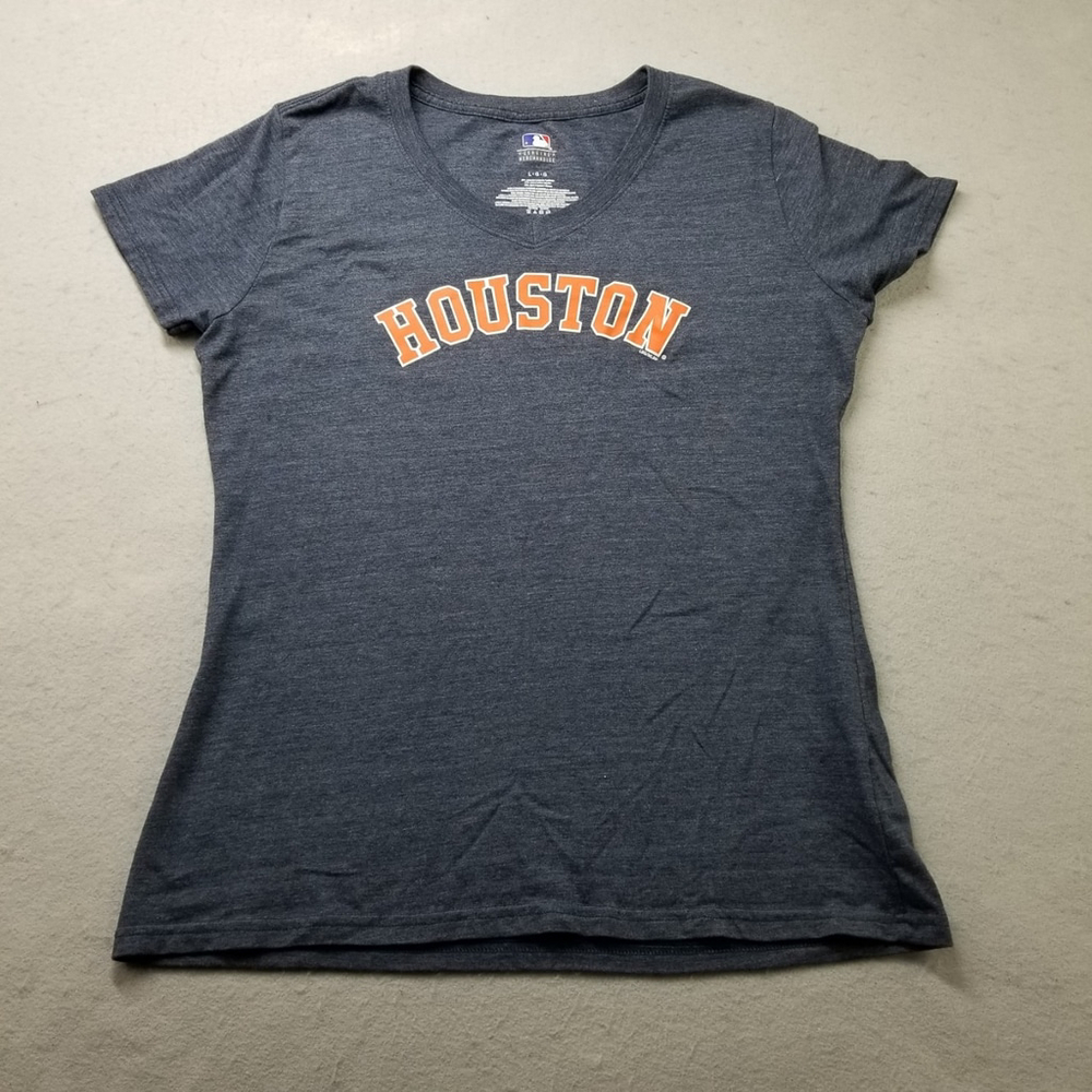 Houston Astros T-Shirt Womens Size L Blue Short Sleeve MLB Baseball